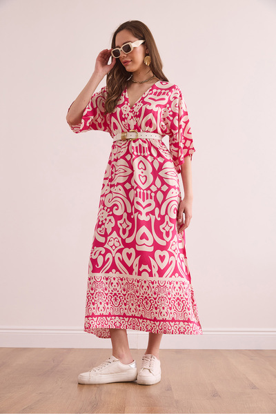 Olalook Bat to Power - Woven Viscose Dress with Elastic Waist Elb- 19002371