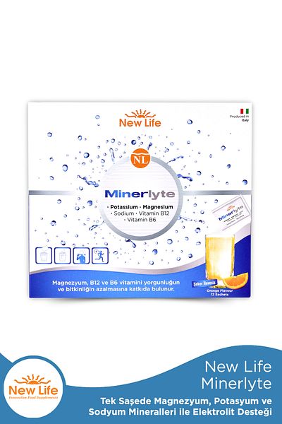 New Life Minerlyte - Magnesium Citrate - Potassium - Sodium - Vitamin B6 & B12 - 12 Sachets