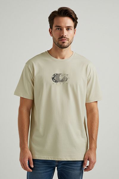 Trendyol Collection Nadměrné bavlněné tričko MinT s potiskem - TMNSS23TS00261