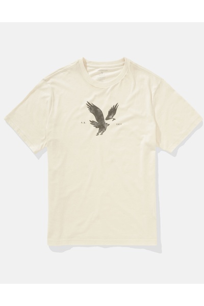 AMERICAN EAGLE تي شيرت برسومات شعار AE