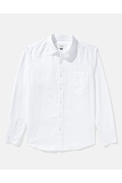 AMERICAN EAGLE Ae long-sleeve linen-blend button-up shirt