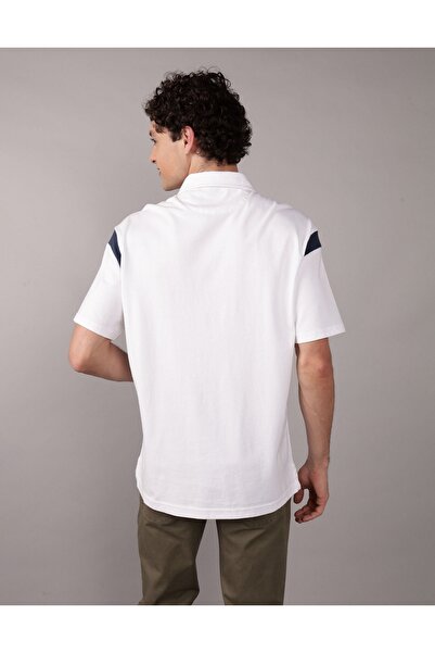 AMERICAN EAGLE Ae Contrast Sleeve Polo Shirt