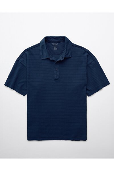 AMERICAN EAGLE قميص Polo بقماش منسوج خشن من AE