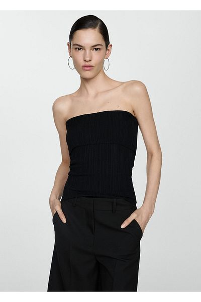 MANGO Woman Black Women's Bustier 67018639