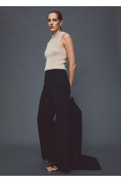 MANGO Woman Pantaloni Palazzo cu talie înaltă - Design elegant