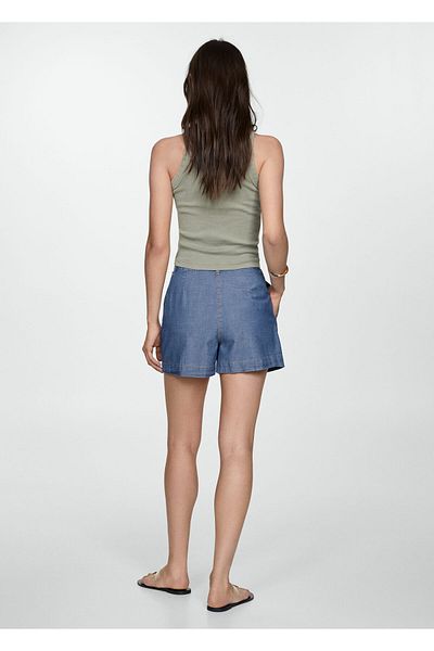 MANGO Woman Pantaloni scurți din denim cu dresuri
