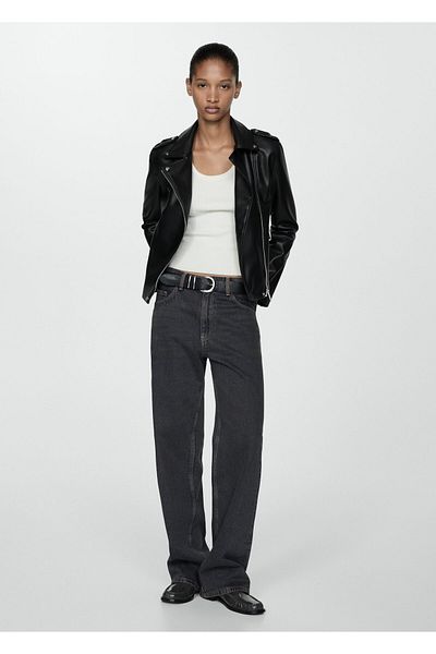 MANGO Woman Leather look jacket