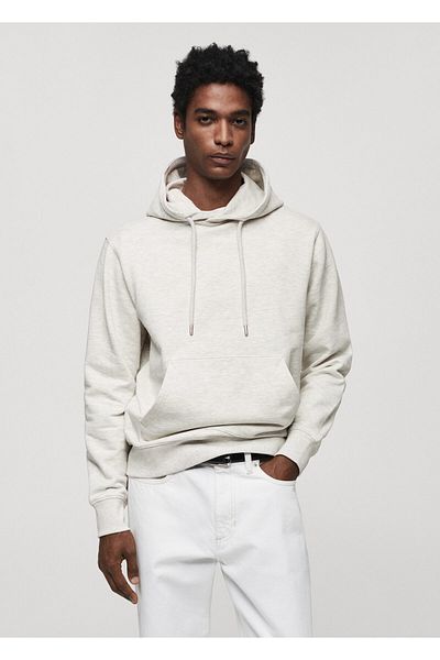 MANGO Man Lightweight Cotton Hooded Sweatshirt