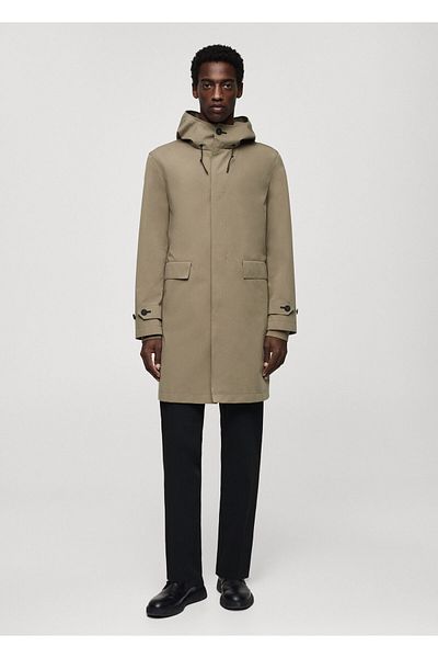 MANGO Woman Khaki Men's Coat 67064439