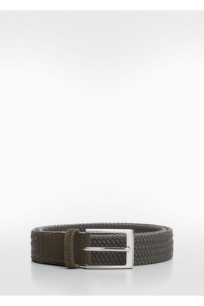MANGO Ανδρική ζώνη χακί 67050635
