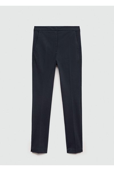 MANGO Woman Navy Blue Women's Trousers 77160608