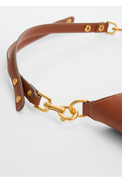 MANGO Woman Kožená dámská taška přes rameno 67014480