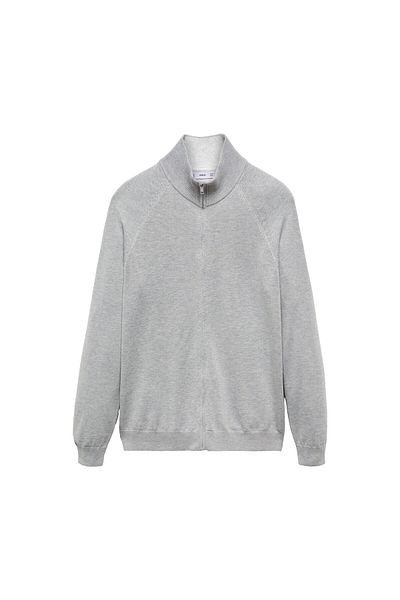 MANGO Man Baumwoll-Cardigan mit Reißverschluss