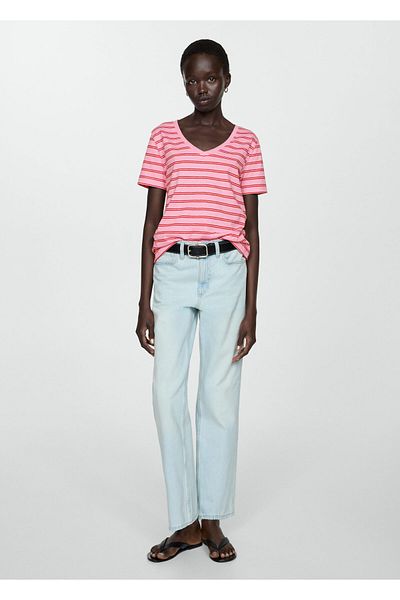 MANGO Woman Ροζ Γυναικείο T-Shirt 77920582