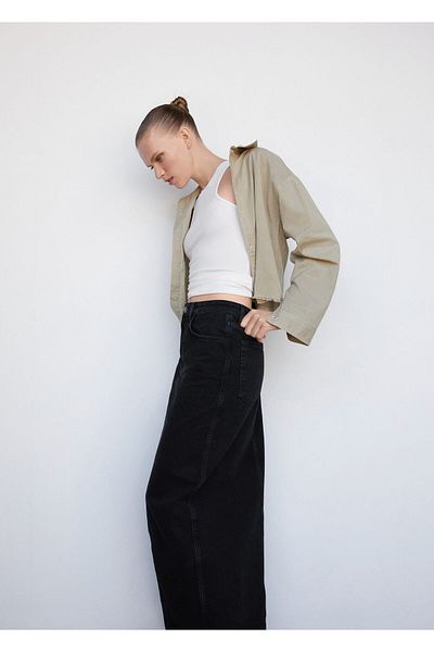 MANGO Woman Black Denim Women's Skirt47077885