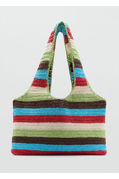 MANGO Woman Geantă de umăr verde pentru femei 77020639