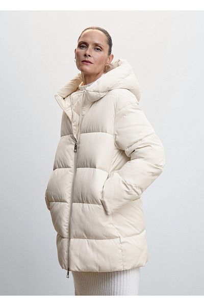 MANGO Woman Palton alb de damă47140042