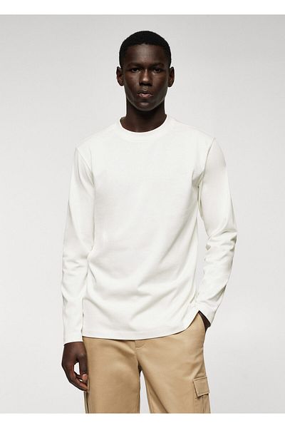 MANGO Man Men's White T-Shirt