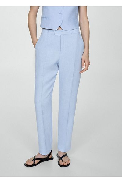 MANGO Sky Blue Women's Trousers 67797111