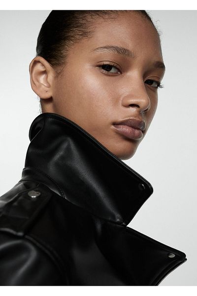 MANGO Woman Leather look jacket