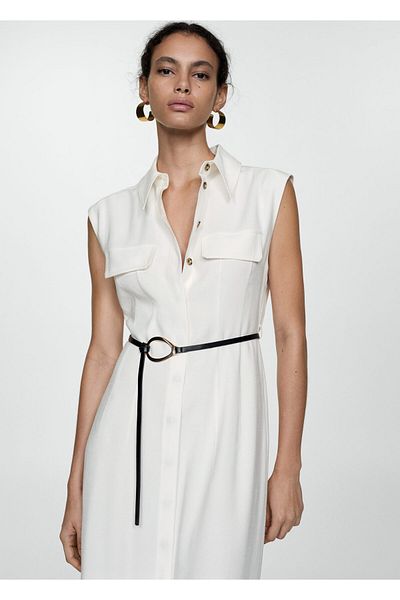 MANGO Woman Rochie de damă alb cireș 67935738