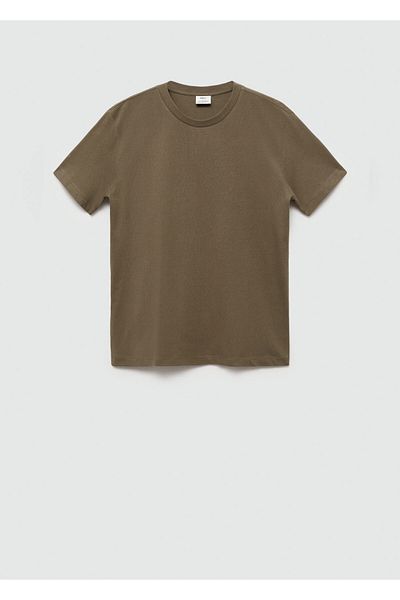 MANGO Maulwurfsgraues Herren-T-Shirt 77970606