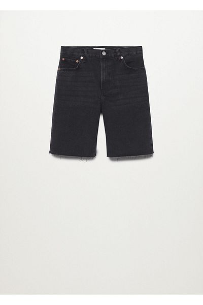 MANGO Woman Pantaloni scurti și bermude din denim pentru femei - negru17040820