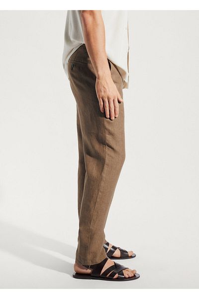 MANGO Man Παντελόνι Slim Fit 100% λινό