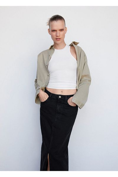 MANGO Woman Black Denim Women's Skirt47077885