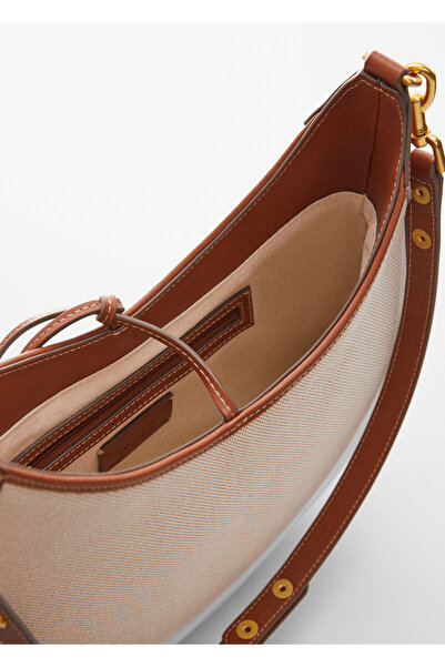 MANGO Woman Kožená dámská taška přes rameno 67014480