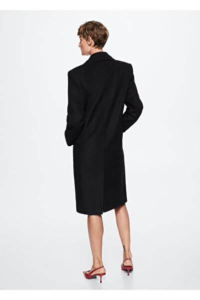 MANGO Woman Kadın Siyah Kaban 37955142