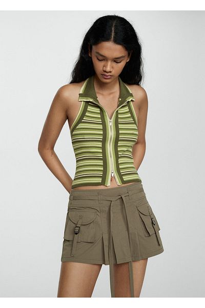 MANGO Woman Bustieră verde pentru femei 67027911