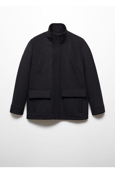 MANGO Dark Gray Men's Coat 67920625