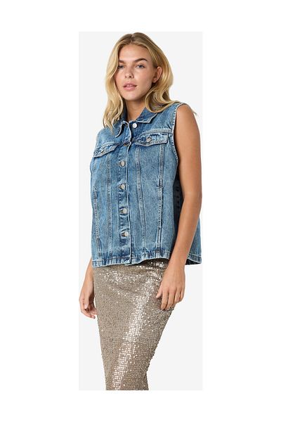 Noisy May Yelek Kadın / Kız Medium Blue Denim