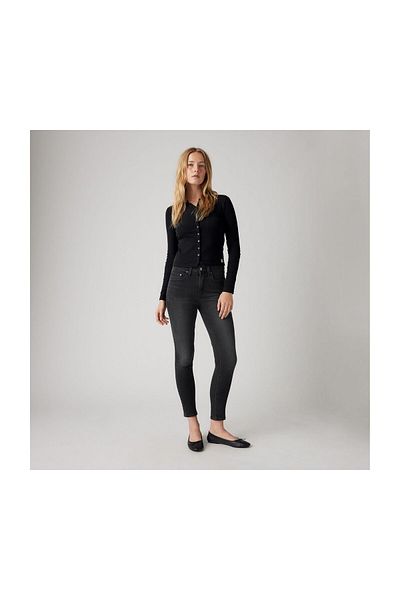 Levi's 739-es modell - magas derekú fekete vékony farmernadrág