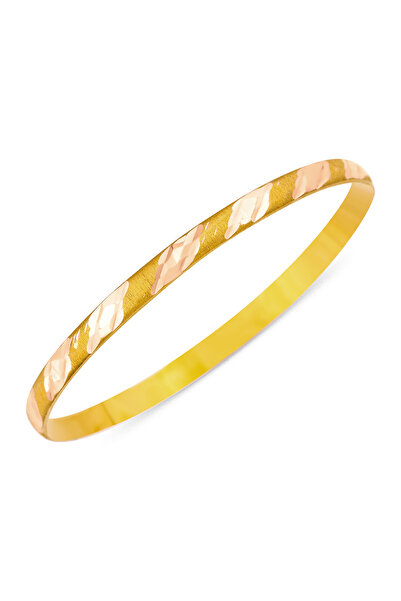 Yenigün Kuyumculuk 14 Ayar Altın Kadın Çizgili Kadın Bilezik