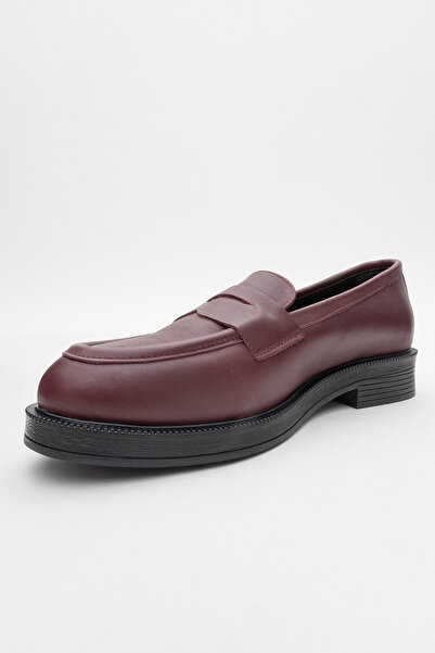 LuviShoes Дамски мокасини от естествена кожа Pline Burgundy Skin