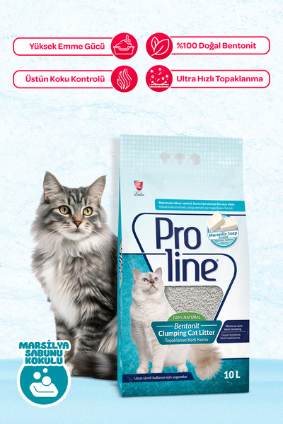 Proline Topaklanan Kedi Kumu Marsilya Sabunlu 10 Litre