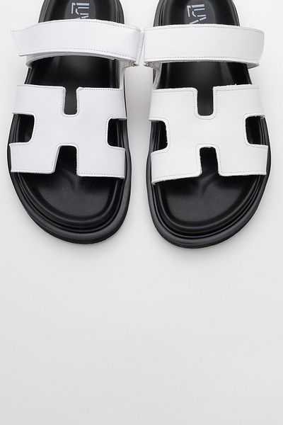 LuviShoes MORTE White Genuine Leather Women's Slippers