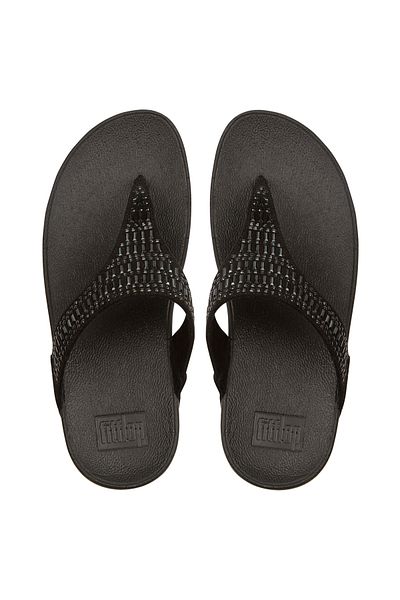Fitflop Black Incastone Toe-Thong Sandals