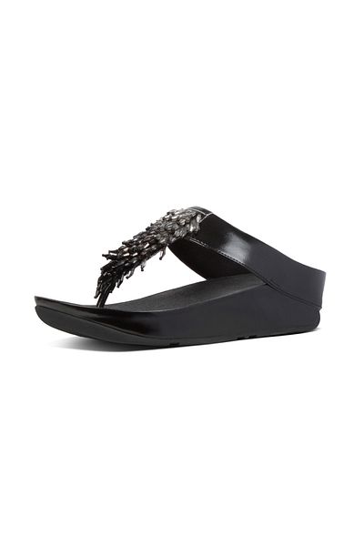 Fitflop سيور رومبا أومبير لأصابع القدم - أسود بالكامل