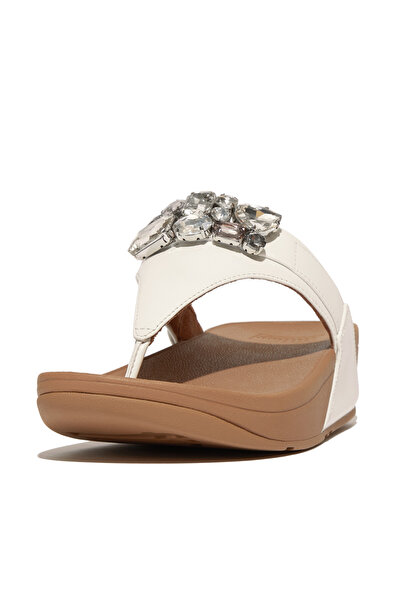 Fitflop Women Lulu Jewel Deluxe Slip On Sandals, White