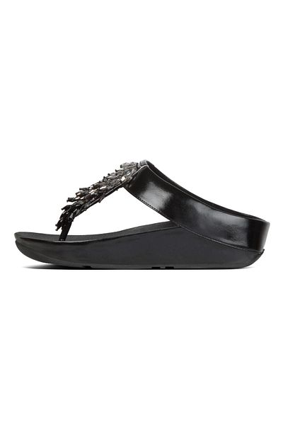Fitflop سيور رومبا أومبير لأصابع القدم - أسود بالكامل