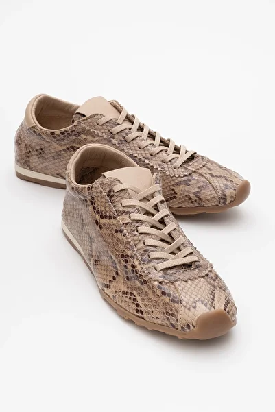LuviShoes Pantofi sport de damă din piele naturală cu model bej CREA