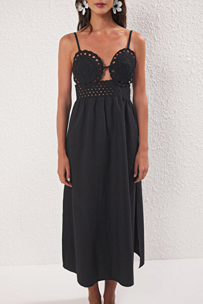 Trendyol Collection Lace Black Midi Beach Dress - Tbess25El00058