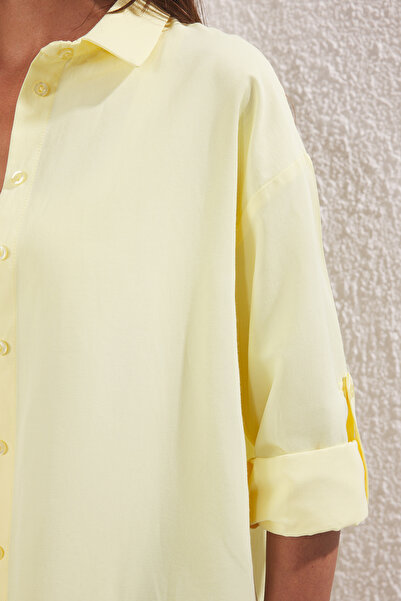 Trendyol Collection Strandruházat Sárga szőtt ingruha TBESS22GO0664