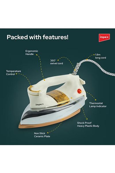 İMPEX Automatic Dry Iron Auto Shut Off Function - Ib211