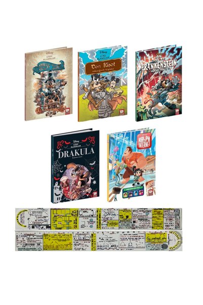 Alfa Yayınları Disney Çizgi Klasikler 5'li Çizgi Roman Seti + Mat. Öğreten Ce...