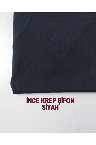 Kumaş Parça Crepon subțire șifon negru - 140 cm lățime