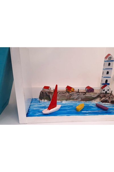 ELSA Special Design Wooden Book Holder with Sea Town Theme